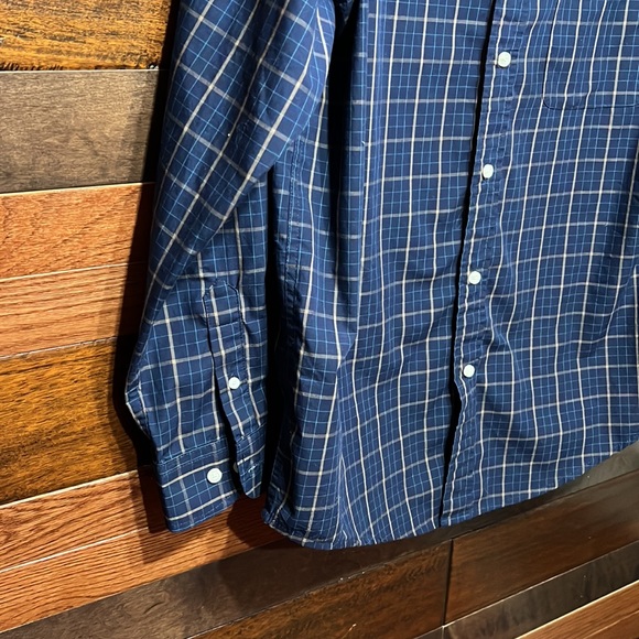 Hagger Clothing Collared Long Sleeve Navy Blue Causal Button Down Shirt - Picture 4 of 9